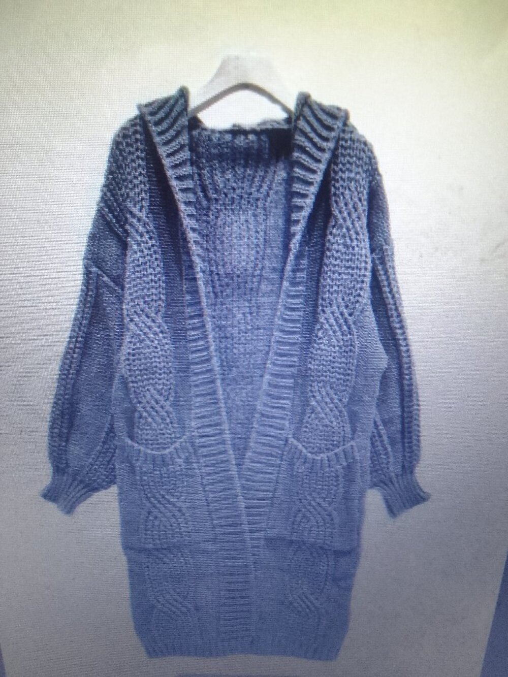 Bundle sunglass&full length luxury cable-knit thick warm cardigan NWT